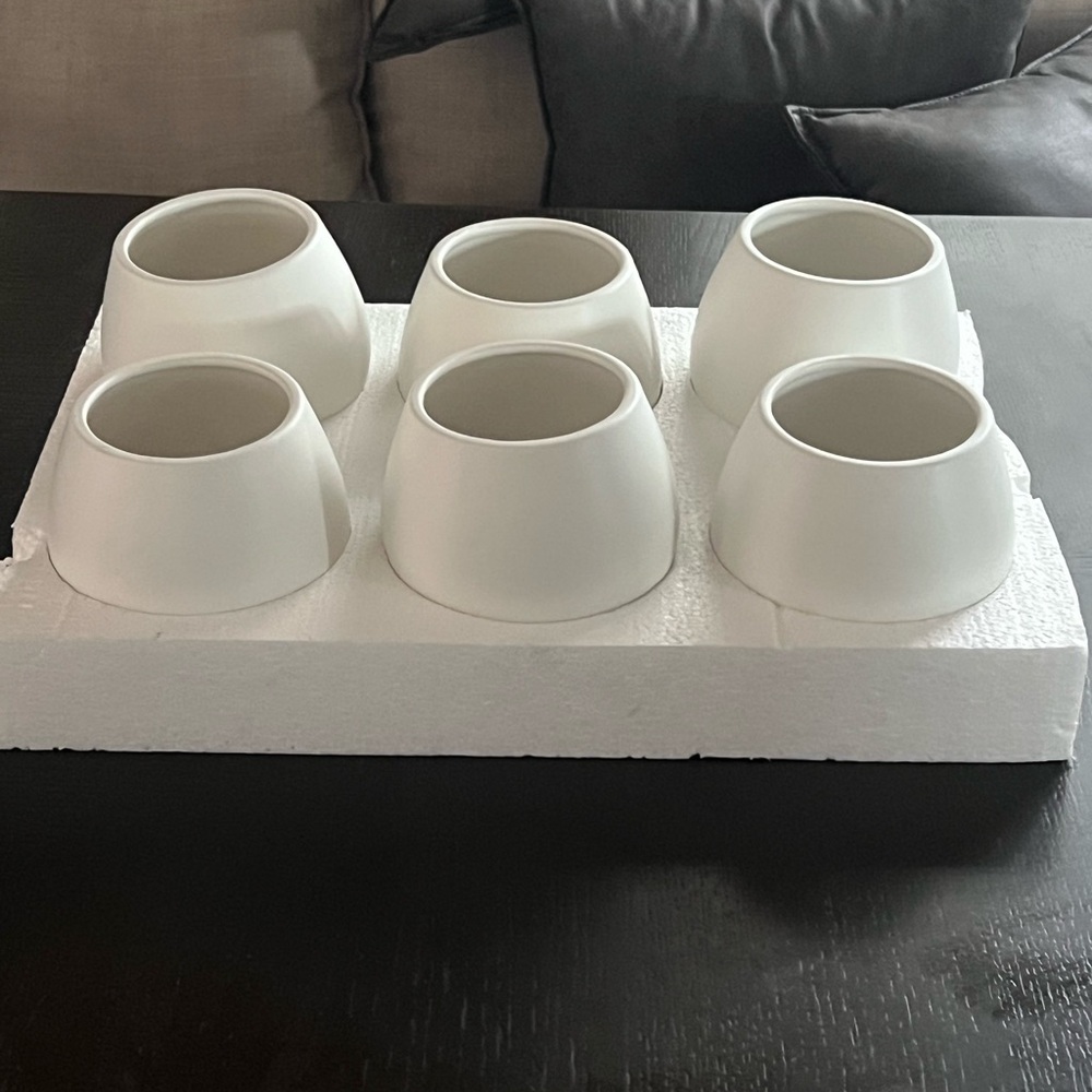 Set of 6 White Ceramic Bowls